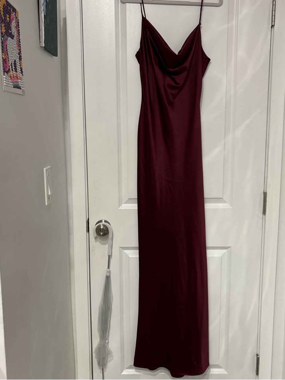 Windsor Deep Burgundy Satin Slip Maxi Dress